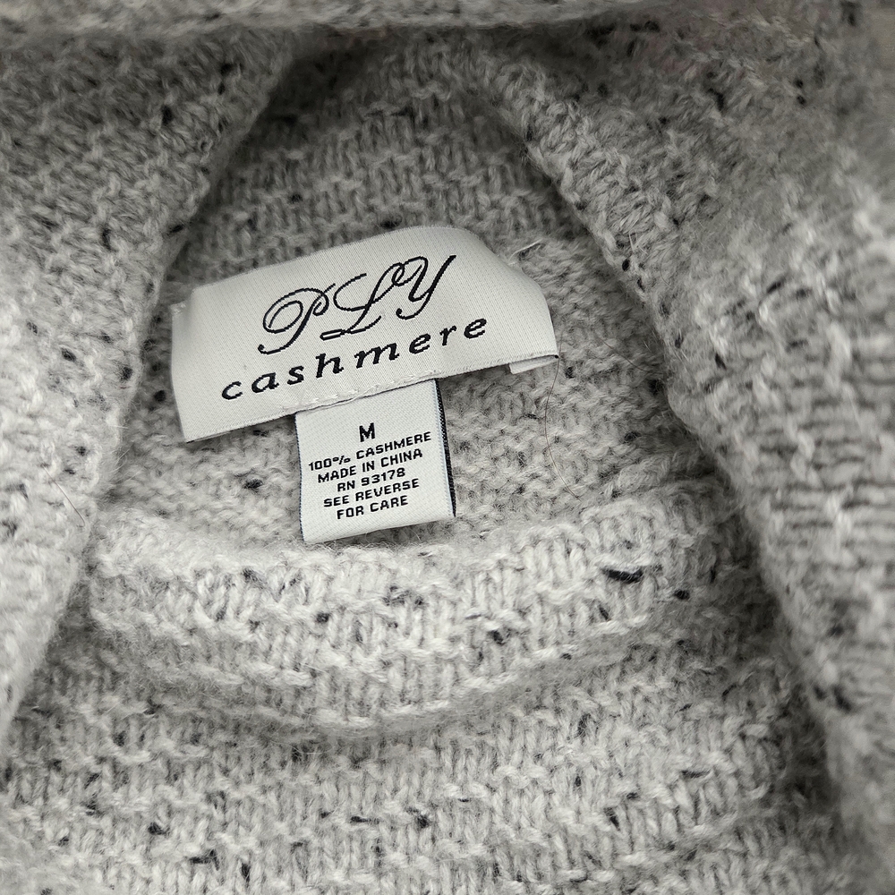 ply cashmere Women's Heather Gray Cowl Neck Cashmere Sweater